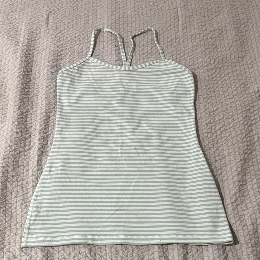 lululemon athletica White and Gray Striped top